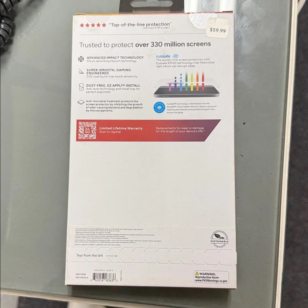 ZAGG InvisibleShield Screen Protector for iPhone 15 Pro Max